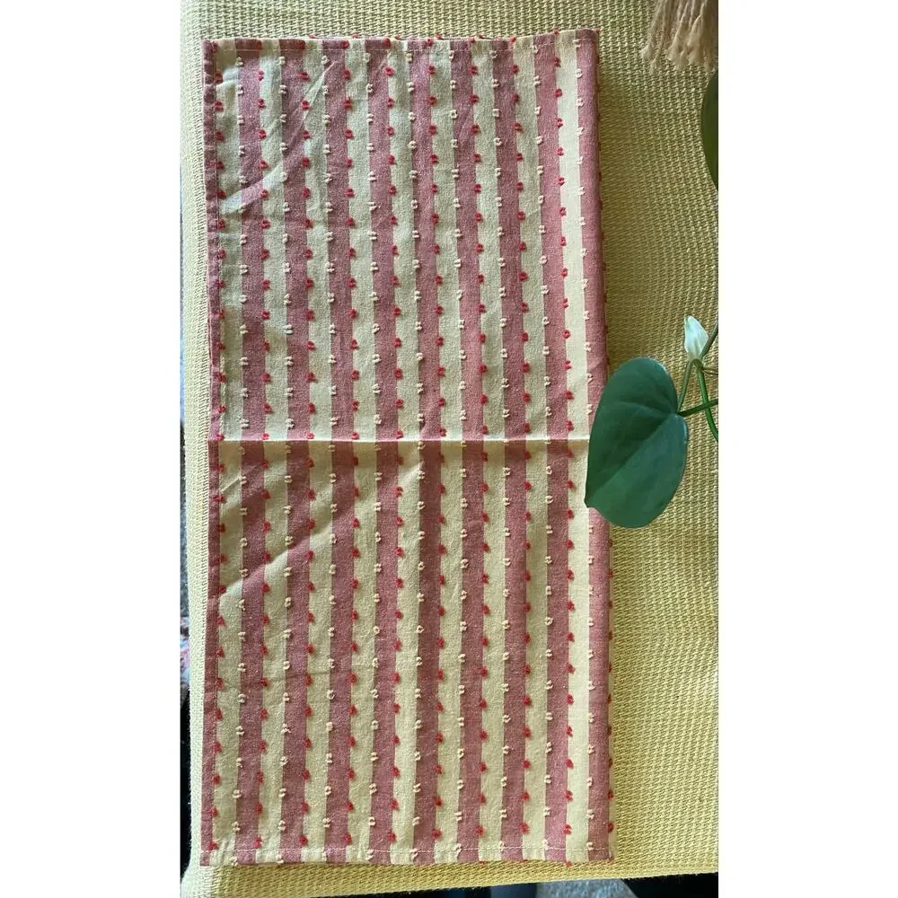 New Set of 4 C&F Enterprises Handcrafted 100% Cotton Farmhouse Napkins 17x17